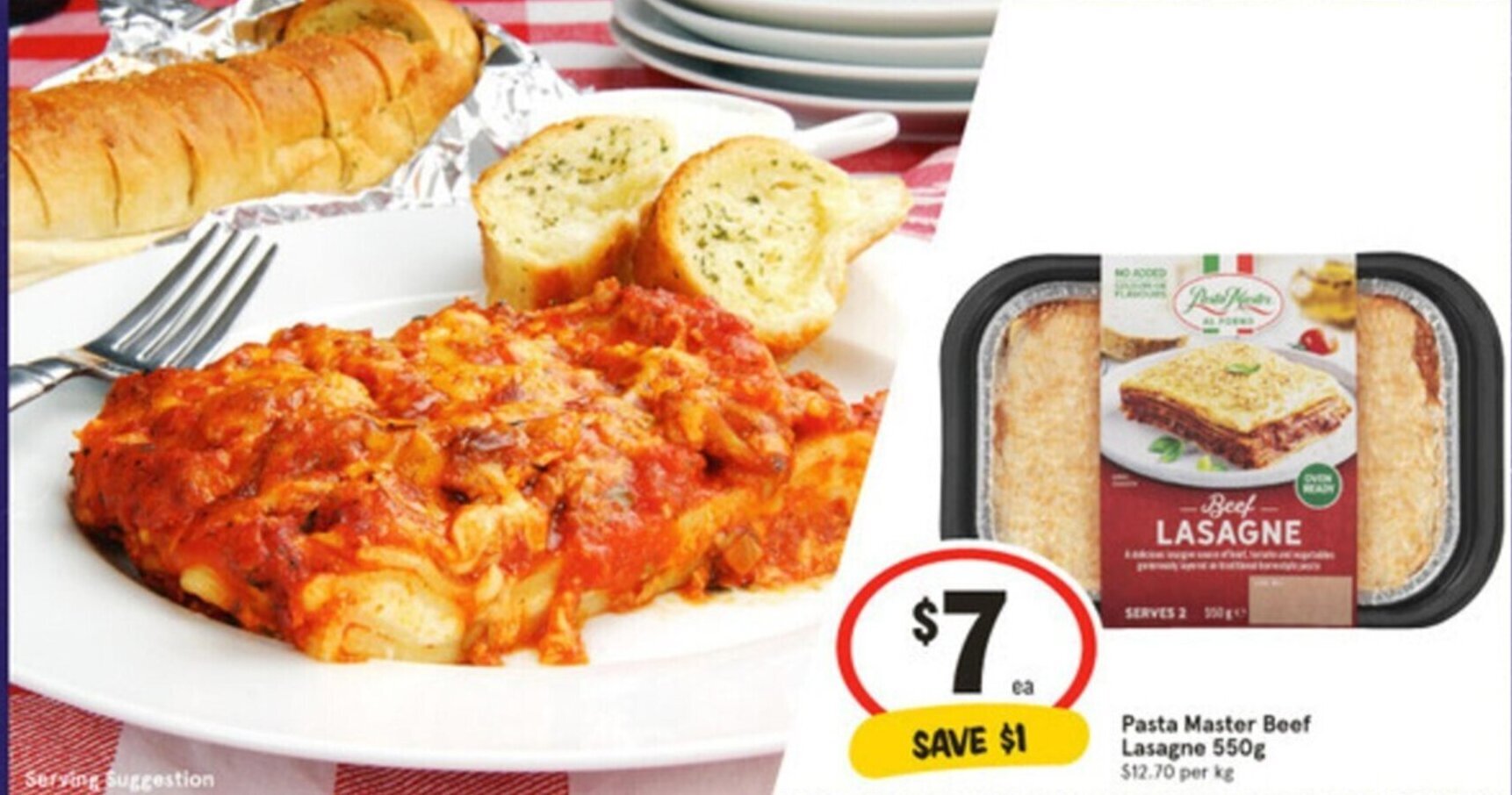 Pasta Master Beef Lasagne 550g offer at IGA