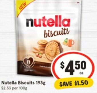 IGA Nutella Biscuits 193g offer