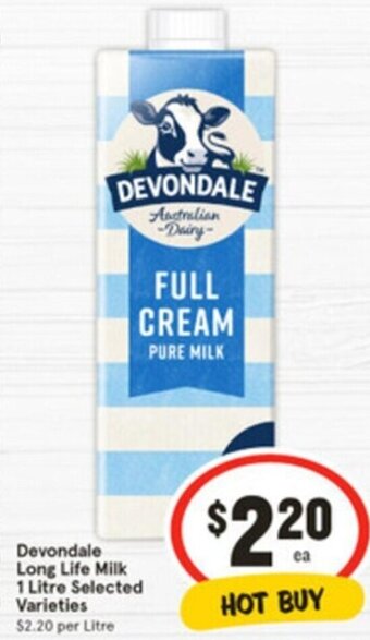IGA Devondale Long Life Milk 1 Litre Selected Varieties offer