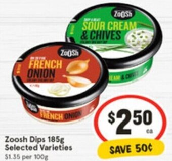 IGA | Zoosh Dips 185g offer