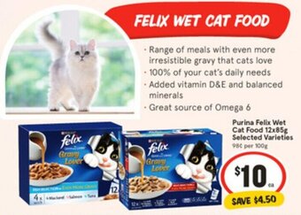 IGA Purina Felix Wet Cat Food 12x85g offer