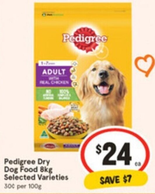 IGA Pedigree Dry Dog Food 8kg Selected Varieties offer