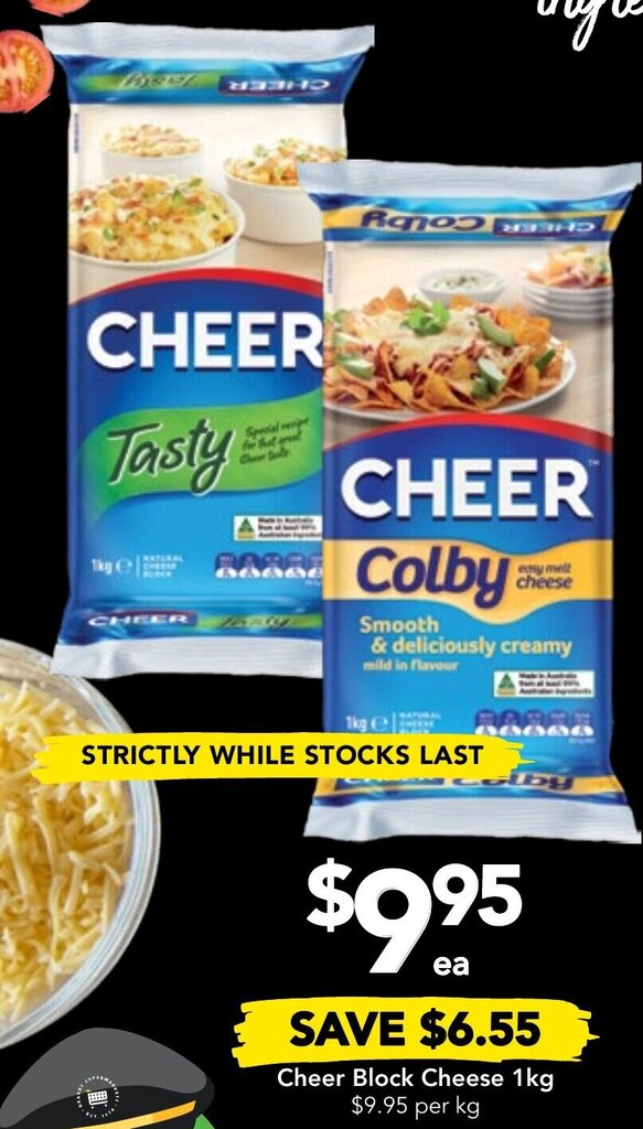 Drakes Cheer Block Cheese 1kg offer