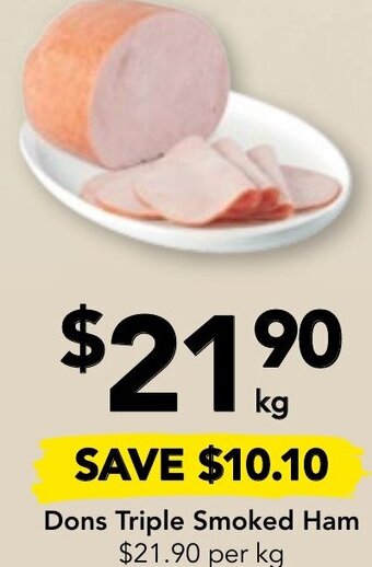 Drakes Dons Triple Smoked Ham per kg offer