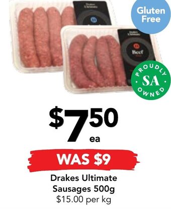 Drakes Drakes Ultimate Sausages 500g offer