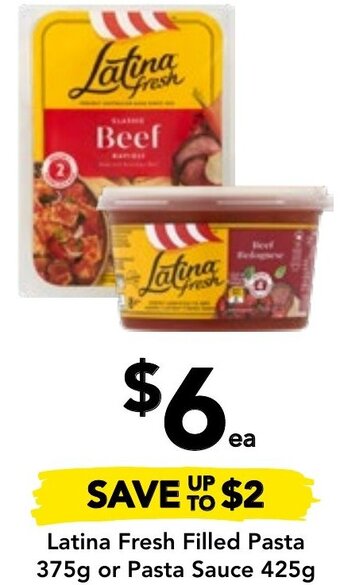 Drakes Latina Fresh Filled Pasta 375g or Pasta Sauce 425g offer
