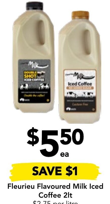 Drakes Fleurieu Flavoured Milk Iced Coffee 2lt offer