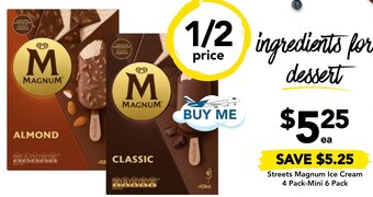Drakes Streets Magnum Ice Cream 4 Pack-Mini 6 Pack offer