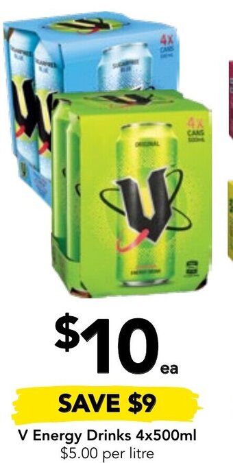Drakes V Energy Drinks 4x500ml offer