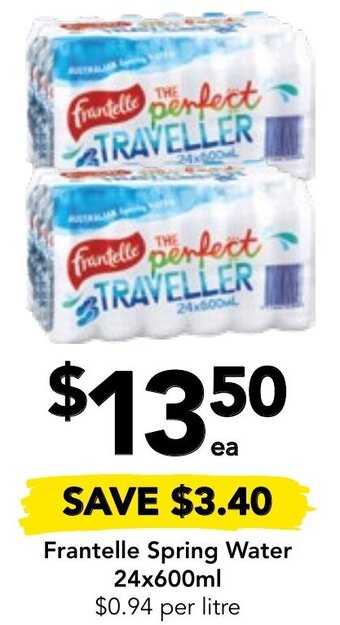 Drakes Frantelle Spring Water 24x600ml offer