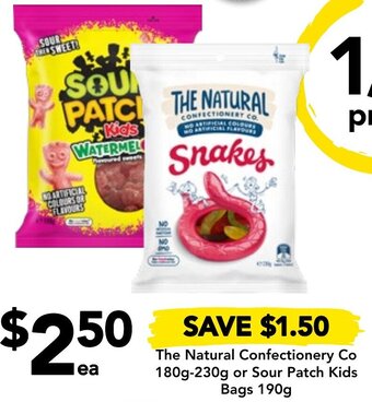 Drakes The Natural Confectionery Co 180g-230g or Sour Patch Kids Bags 190g offer