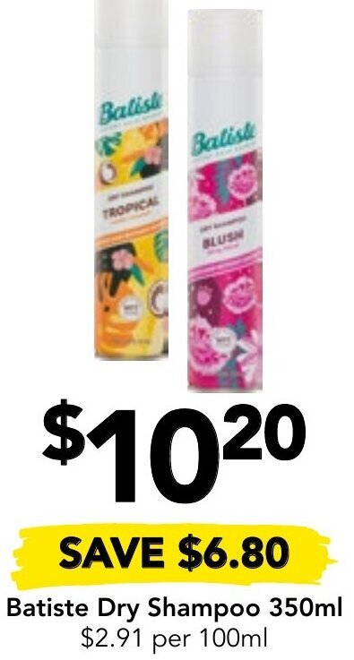 Drakes Batiste Dry Shampoo 350ml offer