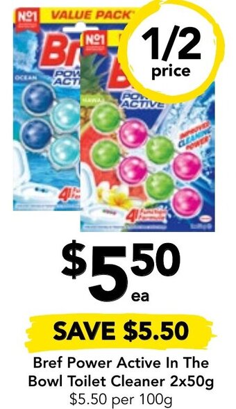 Drakes Bref Power Active In The Bowl Toilet Cleaner 2x50g offer