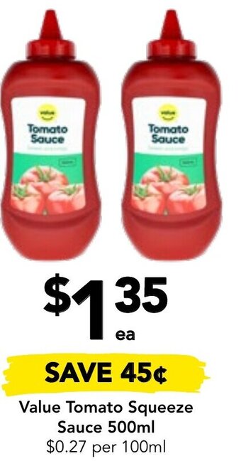 Drakes Value Tomato Squeeze Sauce 500ml offer