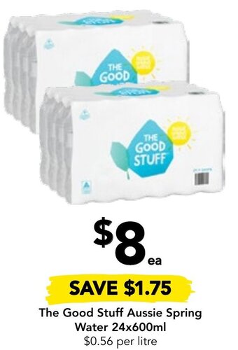 Drakes The Good Stuff Aussie Spring Water 24x600ml offer