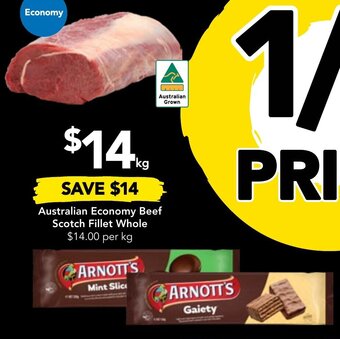 Drakes Australian Economy Beef Scotch Fillet Whole offer