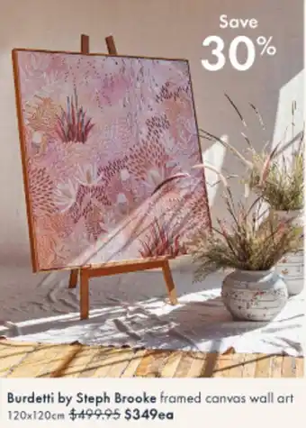 Pillow Talk Burdetti by Steph Brooke framed canvas wall art 120x120cm offer