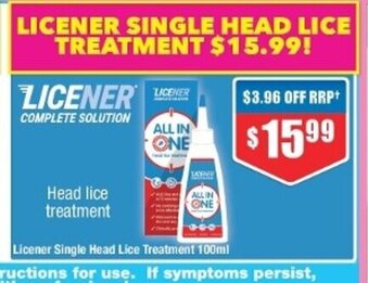 Licener SIngle Head Lice Treatment 100ml