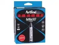 Officeworks Artline 577 Whiteboard Markers Bullet Red 12 Pack offer