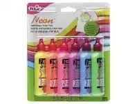 Officeworks Tulip Dimensional Fabric Paint Neon 6 Pack offer