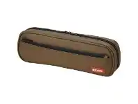 Officeworks Lihit Lab Twin Zip Tube Multi Compartment Pencil Case Brown offer