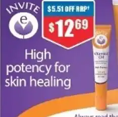 Chemist Warehouse Invite E Vitamin E Oil 30ml offer