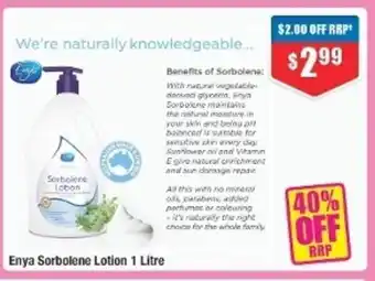 Enya Sorbolene Lotion 1 Litre