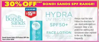 Chemist Warehouse Bondi Sands Hyra UV Protect SPF50+ Face Lotion 50ml 500ml offer
