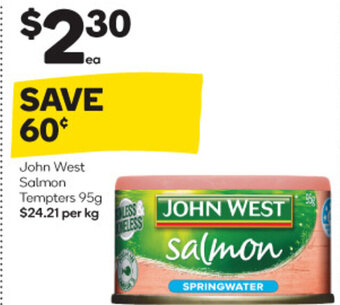 Woolworths John West Salmon Tempters 95g offer