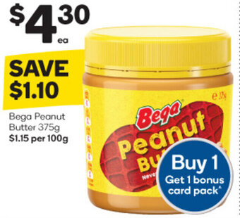 Woolworths Bega Peanut Butter 375g offer
