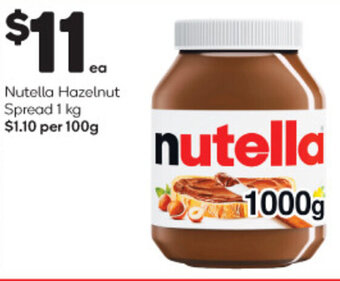Woolworths Nutella Hazelnut Spread 1 kg offer