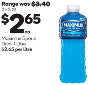 Woolworths Maximus Sports Drink 1 Litre offer