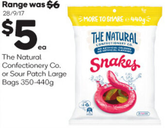 Woolworths The Natural Confectionery Co. or Sour Patch Large Bags 350-440g offer