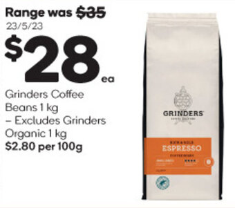 Woolworths Grinders Coffee Beans 1 kg offer