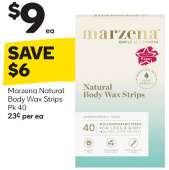 Woolworths Marzena Natural Body Wax Strips Pk 40 offer