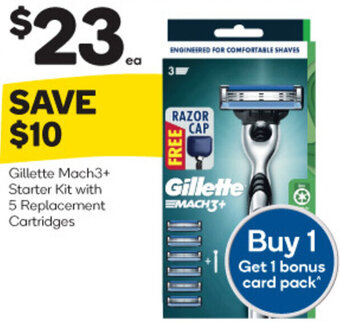 Woolworths Gillette Mach3+ Starter Kit with 5 Replacement Cartridges offer