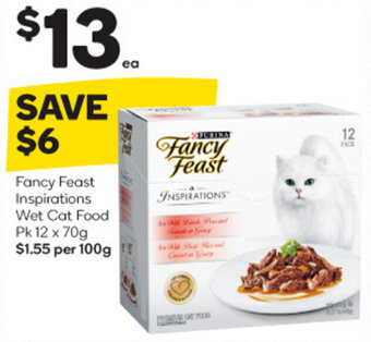 Woolworths Fancy Feast Inspirations Wet Cat Food Pk 12 x 70g offer