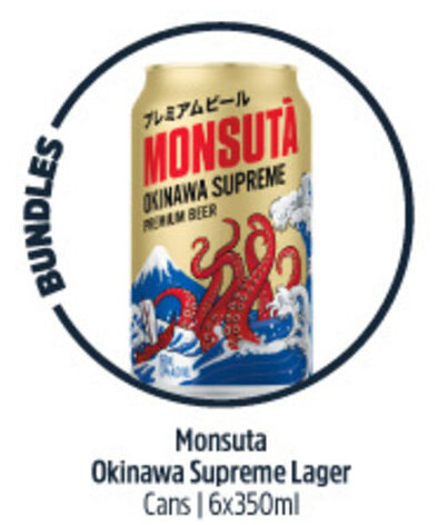 Woolworths Monsuta Okinawa Supreme Lager Cans | 6x350ml offer