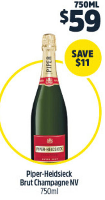 Woolworths Piper-Heidsieck Brut Champagne NV 750ml offer