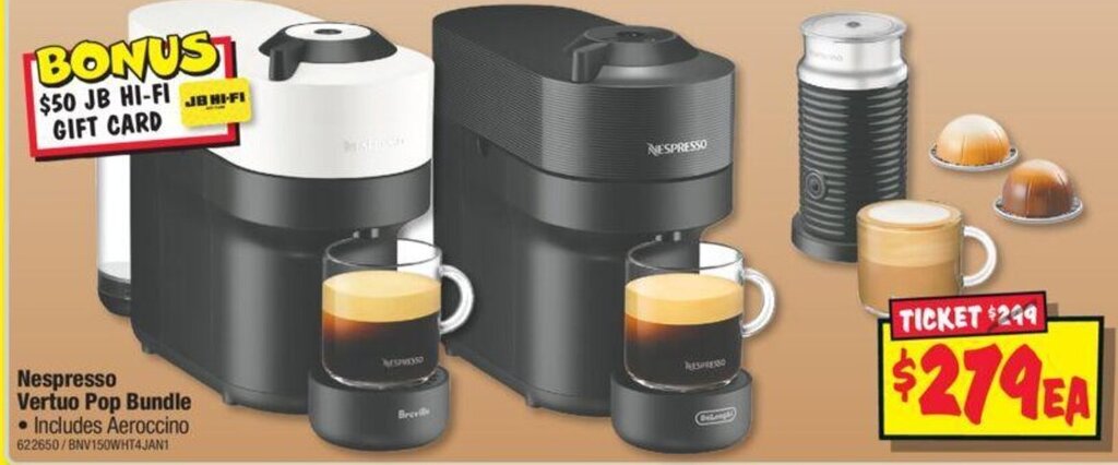 JB Hi-Fi Nespresso Vertuo Pop Bundle offer