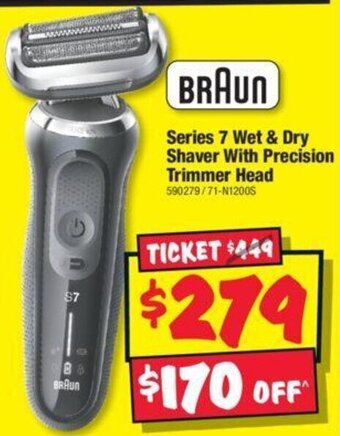 JB Hi-Fi Series 7 Wet & Dry Shaver With Precision Trimmer Head offer