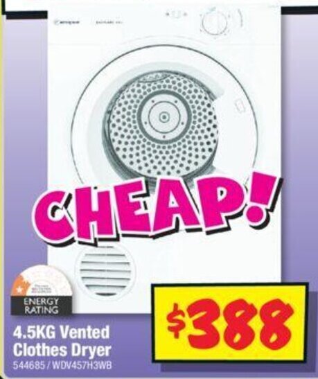 JB Hi-Fi 4.5KG Vented Clothes Dryer offer