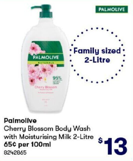 Palmolive Cherry Blossom Body Wash with Moisturising Milk 2Litre offer