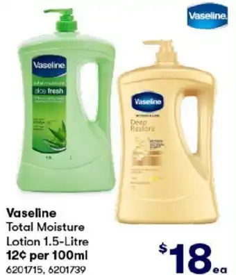 BIG W Vaseline Total Moisture Lotion 1.5-Litre offer