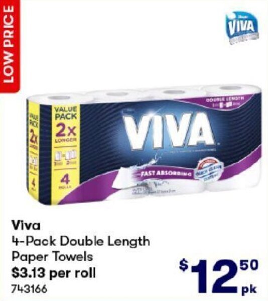 BIG W Viva 4-Pack Double Length Paper Towels offer