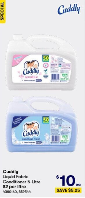 Cuddly Liquid Fabric Conditioner 5-Litre