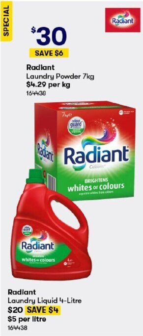 BIG W Radiant Laundry Liquid 4-Litre offer