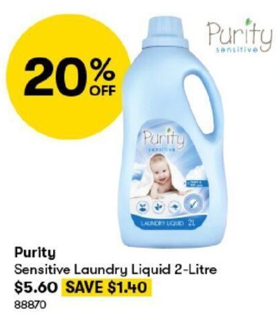 BIG W Purity Sensitive Laundry Liquid 2-Litre offer