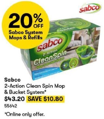 BIG W Sabco 2-Action Clean Spin Mop & Bucket System offer