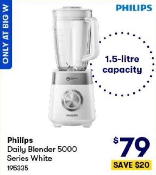 BIG W Philips Daily Blender 5000 Series White offer